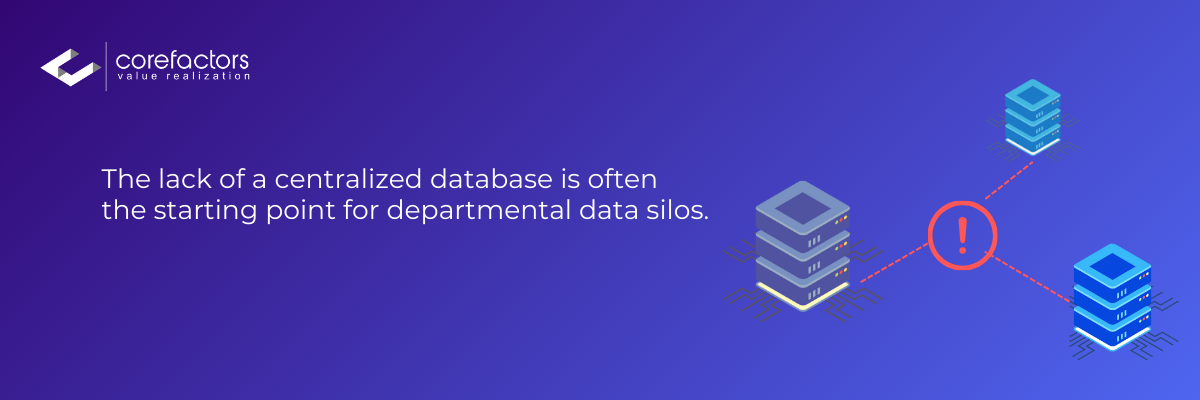 The lack of a centralized database causes data silos