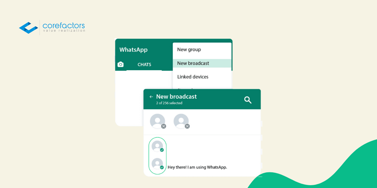 Broadcast messages on WhatsApp