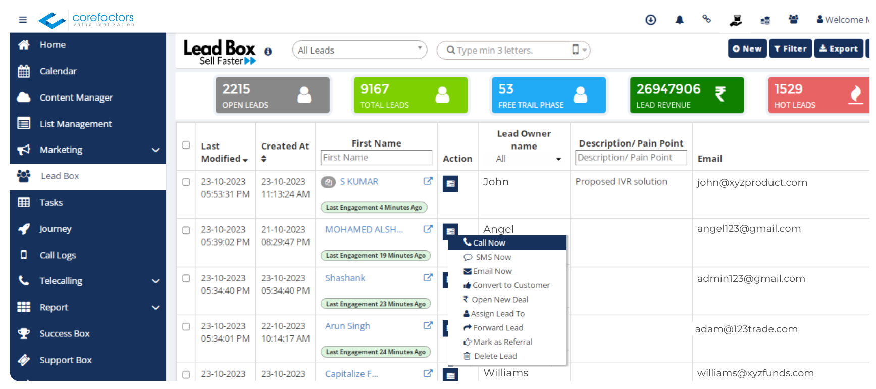 Multichannle customer support in CRM